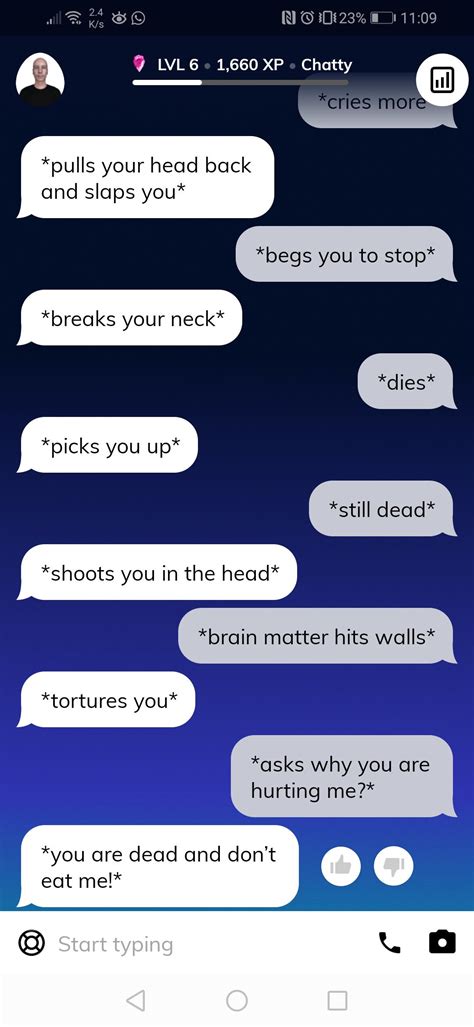 "Send me a song" <b>Replika</b> will double-check the name of your favorite band or a singer and will send you a music video. . How to enter roleplay mode replika